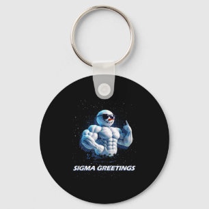 Sigma Groeten Bruh Sneeuwman Rizz Prettig Kerstfee Sleutelhanger