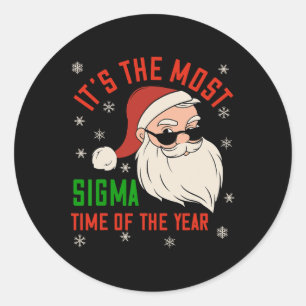 Sigma Kerst Sigma Santa Tienerjongens Grappig Xma Ronde Sticker