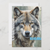 Sigma Male Lone Wolf Feestdagenkaart (Achterkant)