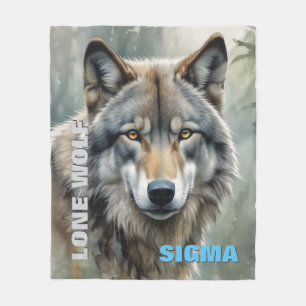 Sigma Male Lone Wolf Fleece Deken