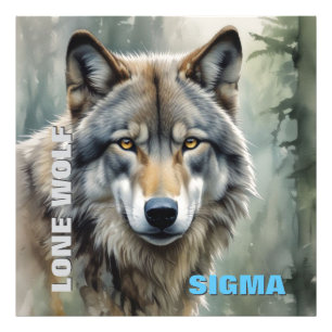 Sigma Male Lone Wolf Foto Afdruk