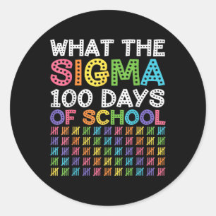 Sigma Skibidi School 100 Dagen Slimmer Grappige Me Ronde Sticker