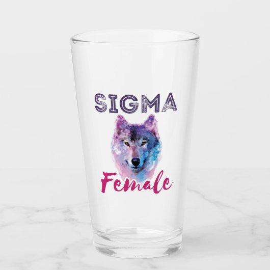 Sigma Vrouw Wolf Lone Loner Meme Glas (Voorkant)