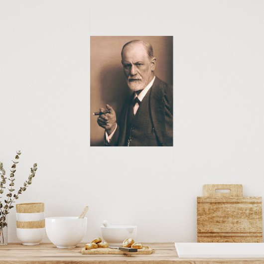 Sigmund Freud avec affiche de Cigar (Cuisine)