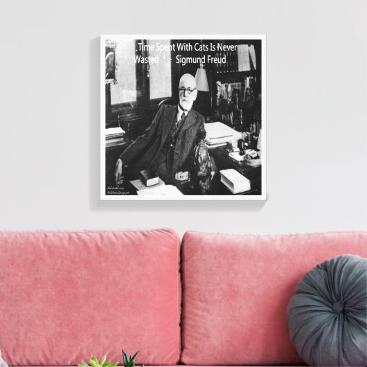 Sigmund Freud en zijn grappige beroemde cat quote  Canvas Afdruk (Insitu (Woonkamer))