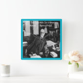 Sigmund Freud & Famous Cat Quote Wall Clock Vierkante Klok (Huis)