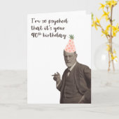 Sigmund Freud Funny 90th Birthday Kaart (Gele Bloem)