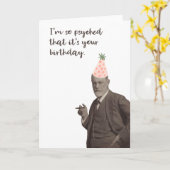 Sigmund Freud Funny Psyched Birthday Kaart (Gele Bloem)