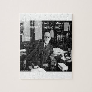 Sigmund Freud in zijn kantoor & Grappige kat citaa Legpuzzel