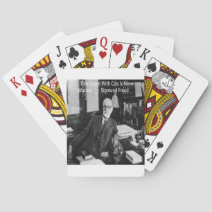 Sigmund Freud in zijn kantoor & Grappige kat citaa Speelkaarten