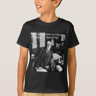 Sigmund Freud in zijn kantoor & Grappige kat quote T-shirt