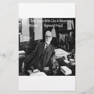 Sigmund Freud op Zijn Kantoor & Grappige Katten Ci Briefpapier