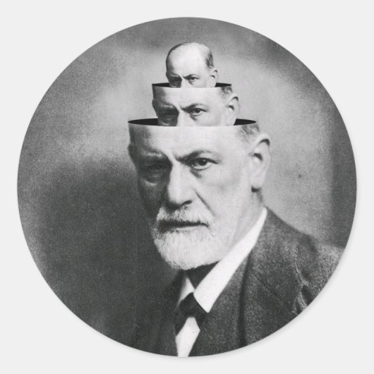 Sigmund Freud Ronde Sticker (Voorkant)