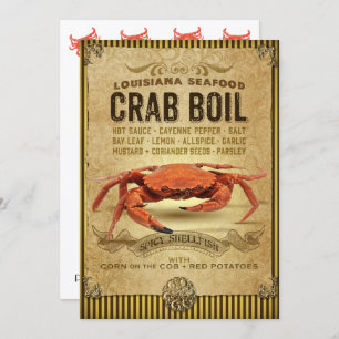Sign Crab Boil Party Invitation Kaart