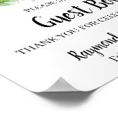 Sign Guest Book Wedding Sunflower Greenery Sign Poster (Hoek)