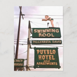 Sign Hotel Swimming Pool Briefkaart