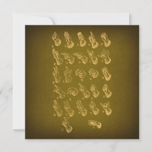 Sign Language Alphabet Antiek Art  Green Kaart