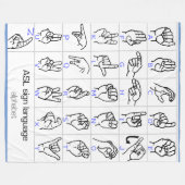 SIGN LANGUAGE ALPHABET fleece deken (Voorkant (Horizontaal))