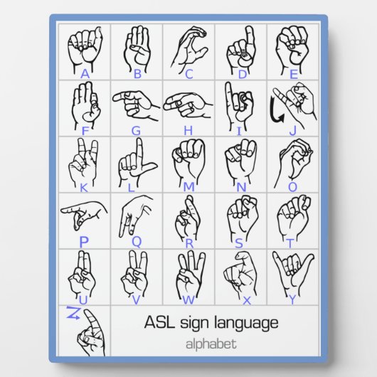 SIGN LANGUAGE ALPHABET plaque Fotoplaat (Voorkant)
