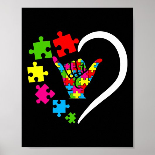 Sign Language Asl Love Autism Awareness Day Appare Poster (Voorkant)