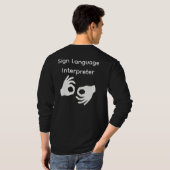 Sign Language Interpreter Long sleeve T-shirt (Achterkant volledig)