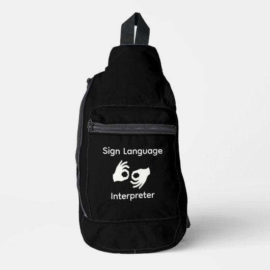 Sign Language Interpreter Sling Bag Black (Voorkant)