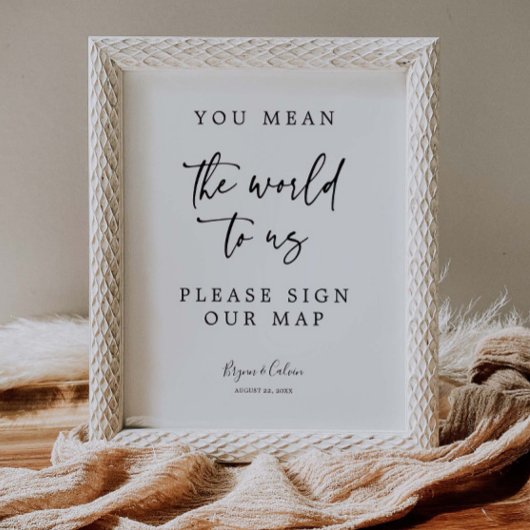 Sign Map Guestbook Destination Wedding Decor B613 Poster