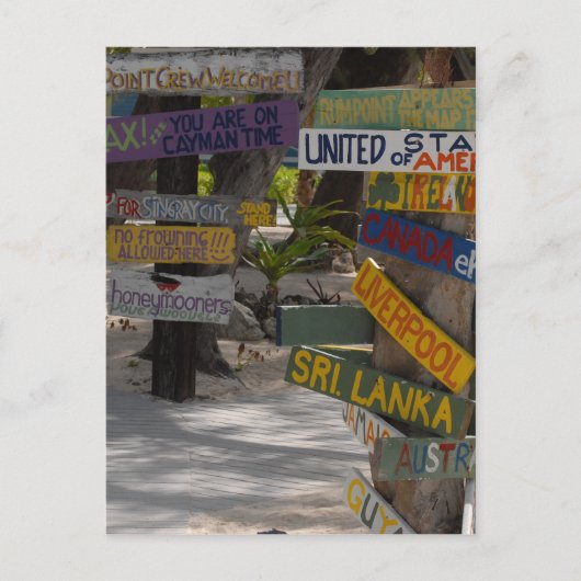 Sign Post Rum Point Grand Cayman Briefkaart (Voorkant)