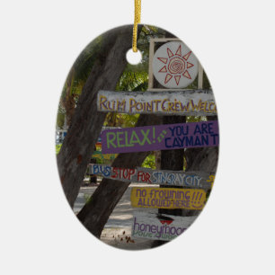 Sign post Rum Point Grand Cayman Keramisch Ornament