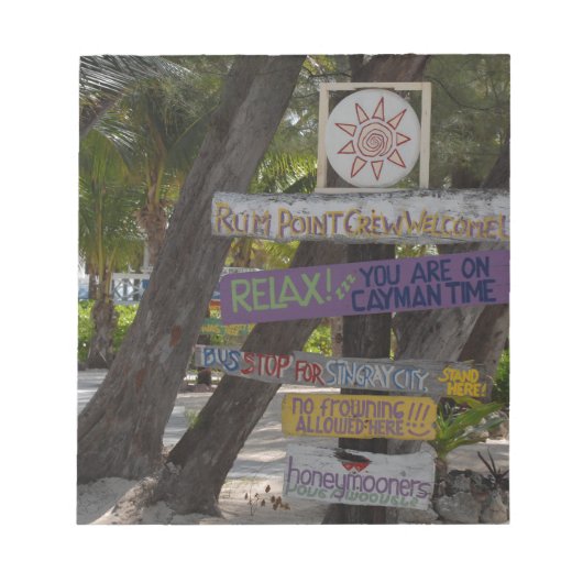 Sign post Rum Point Grand Cayman Notitieblok (Voorkant)