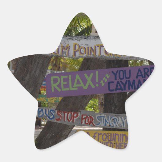 Sign post Rum Point Grand Cayman Ster Sticker (Voorkant)
