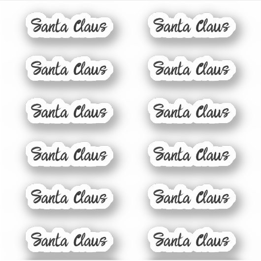 Signaal van penseelbrief met kus-cut Santa Claus Sticker (Voorkant)