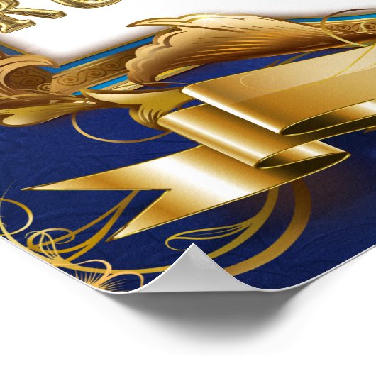 Signaal van Royal Sweets-Royal Blue- en Gold Party Poster (Hoek)