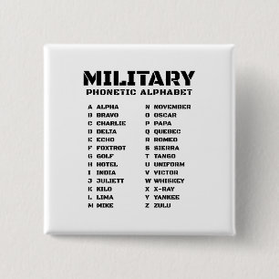 signaaldiagram van Alpha-Zulu Vierkante Button 5,1 Cm
