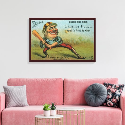  signaaletiket, sporthonkbal Tansill Punch Canvas Afdruk (Insitu (Woonkamer))