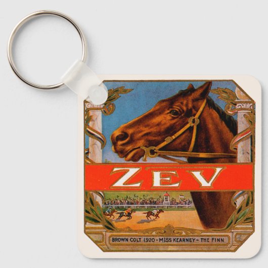  signaaletiket, Zev Race Horses Brown Colt Sleutelhanger (Voorkant)