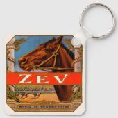  signaaletiket, Zev Race Horses Brown Colt Sleutelhanger (Achterkant)