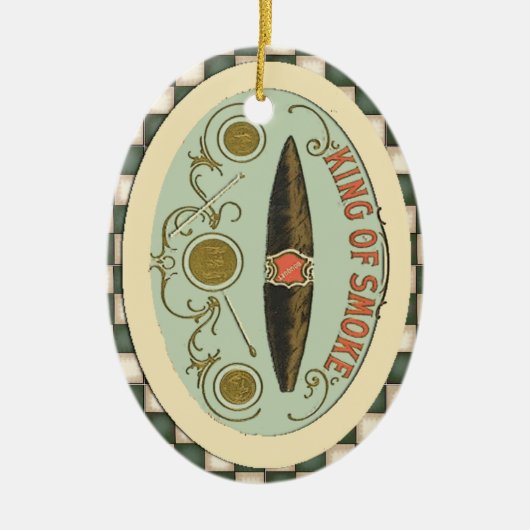 signaalplaat koning van rooktabak keramisch ornament (Voorkant)
