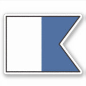 Signaalvlag ALFA/ALPHA - duiker naar beneden Sticker (Voorkant)