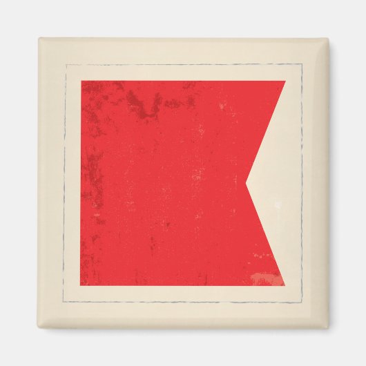 Signaalvlag (Nautical Letter "B") Magneet (Voorkant)