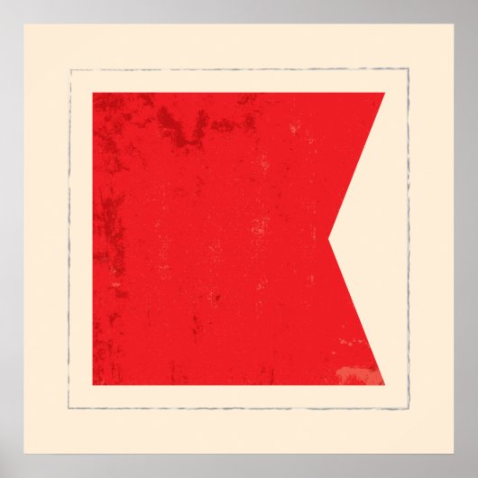 Signaalvlag (Nautical Letter "B") Poster (Voorkant)