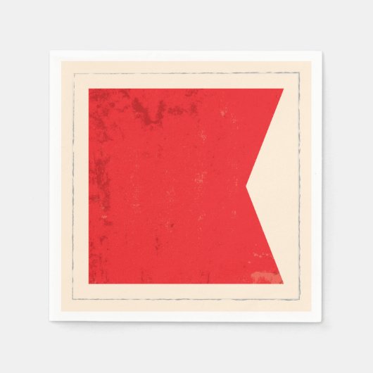 Signaalvlag (Nautical Letter "B") Servetten (Voorkant)