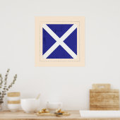 Signaalvlag (Nautical Letter "M") Poster (Keuken)