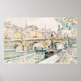 Signac's Tugboot bij Pont Neuf, Parijs Poster