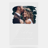 Signal acrylique de bienvenue mariage avec photo (Recto)