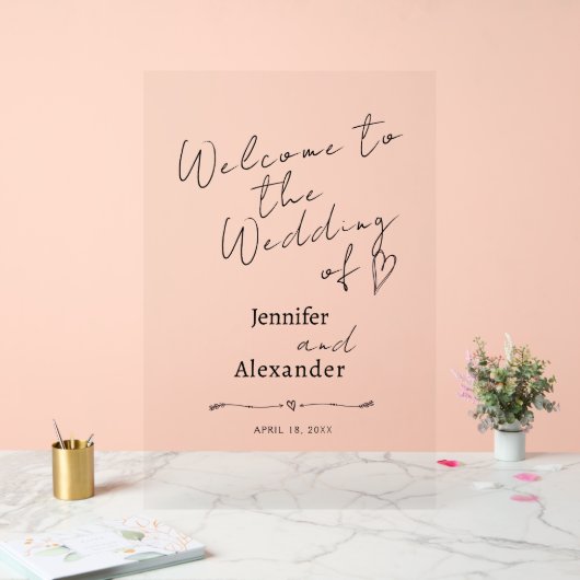 Signal Acrylique mariage Bienvenue Minimaliste. (Mariage)