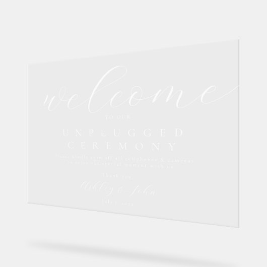 Signal acrylique Mariage débranché de script éléga (Angle)