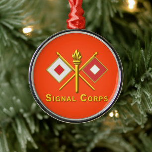 Signal Corps voor Kerstmis Metalen Ornament