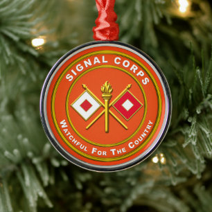 Signal Corps voor Kerstmis Metalen Ornament