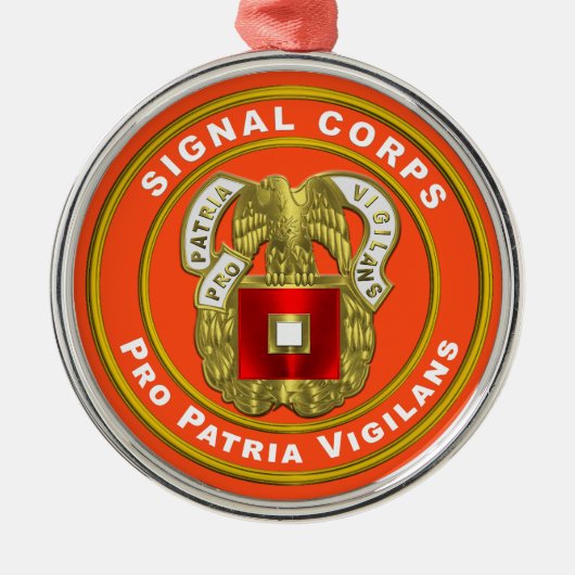 Signal Corps voor Kerstmis Metalen Ornament (Voorkant)